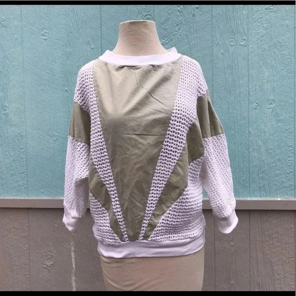 Vintage 70s Greek fishnet peasant casual abstract top shirt-M - Picture 5 of 9